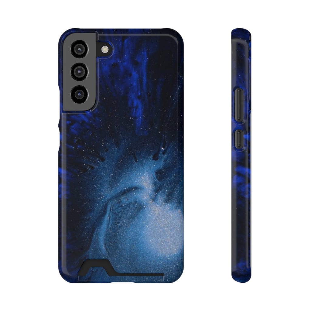 CASEBOB Phone Case Samsung Galaxy S22 Plus / Glossy / Without gift packaging Winter Blue Ink Art Android Case (Card)