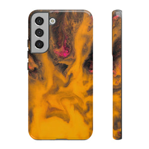 CASEBOB Phone Case Samsung Galaxy S22 Plus / Glossy Yellow Flame Ink Art Android Case (Protective)