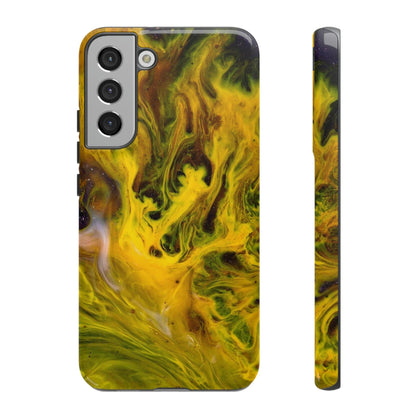 CASEBOB Phone Case Samsung Galaxy S22 Plus / Glossy Yellow Liquid Ink Art Android Case (Protective)