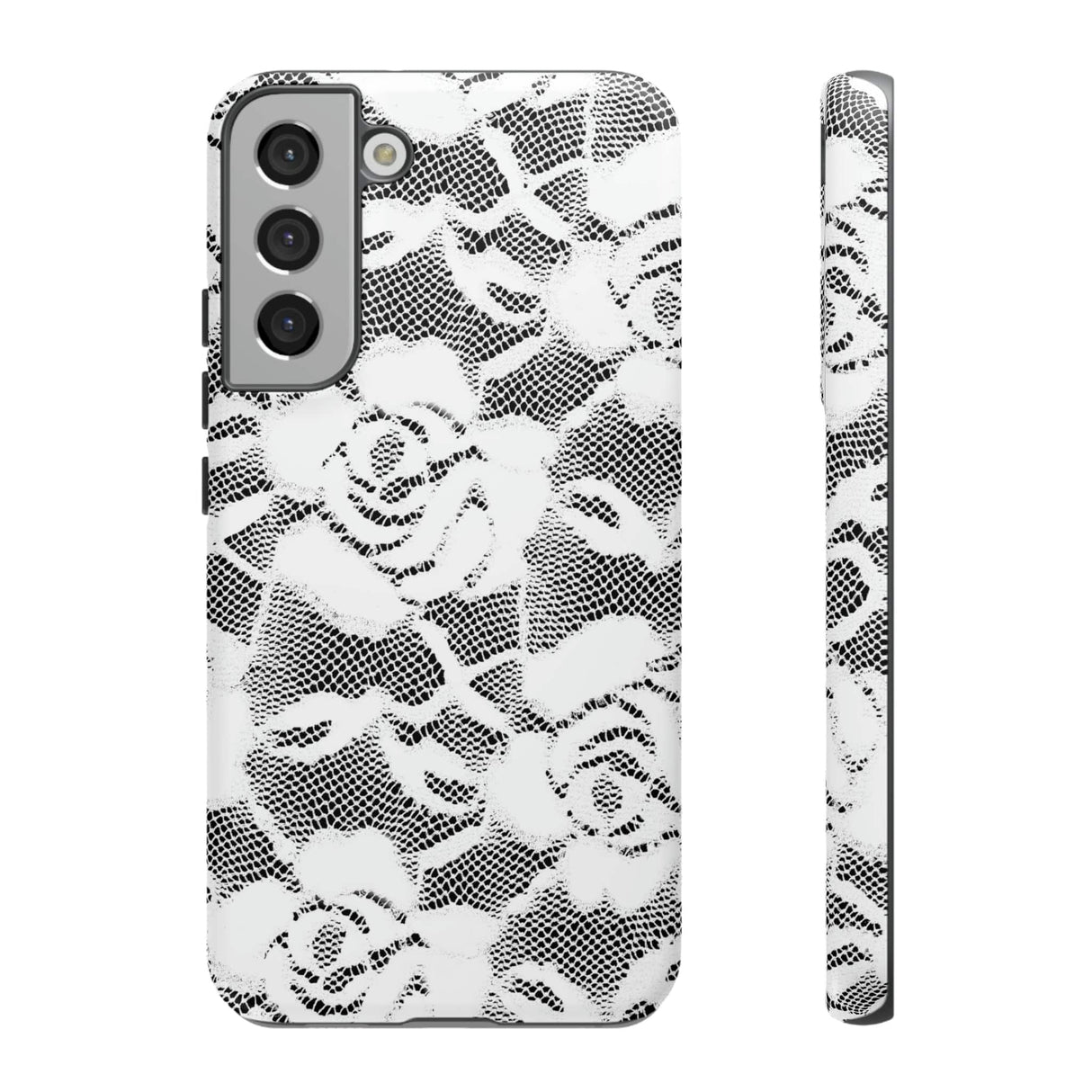 CASEBOB Phone Case Samsung Galaxy S22 Plus / Matte White Rose Lace Gothic Flower Samsung Case (Protective)