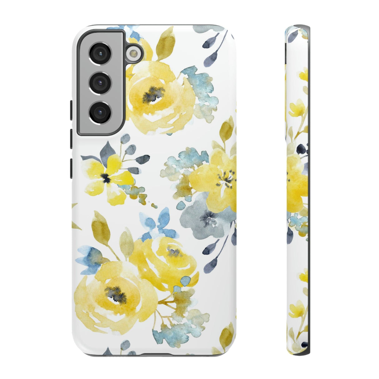 CASEBOB Phone Case Samsung Galaxy S22 Plus / Matte Yellow Floral Android Case (Protective)