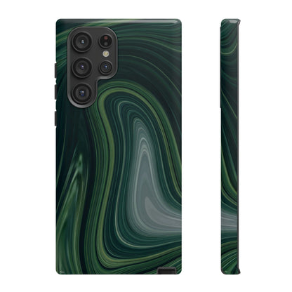 CASEBOB Phone Case Samsung Galaxy S22 Ultra / Glossy Green Marble Android Case (Protective)