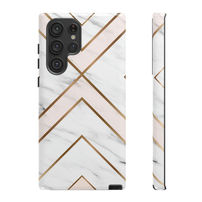 CASEBOB Phone Case Samsung Galaxy S22 Ultra / Glossy White Marble Android Case (Protective)