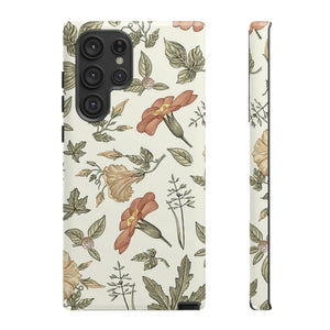 CASEBOB Phone Case Samsung Galaxy S22 Ultra / Glossy White Vintage Flower Samsung Case (Protective)