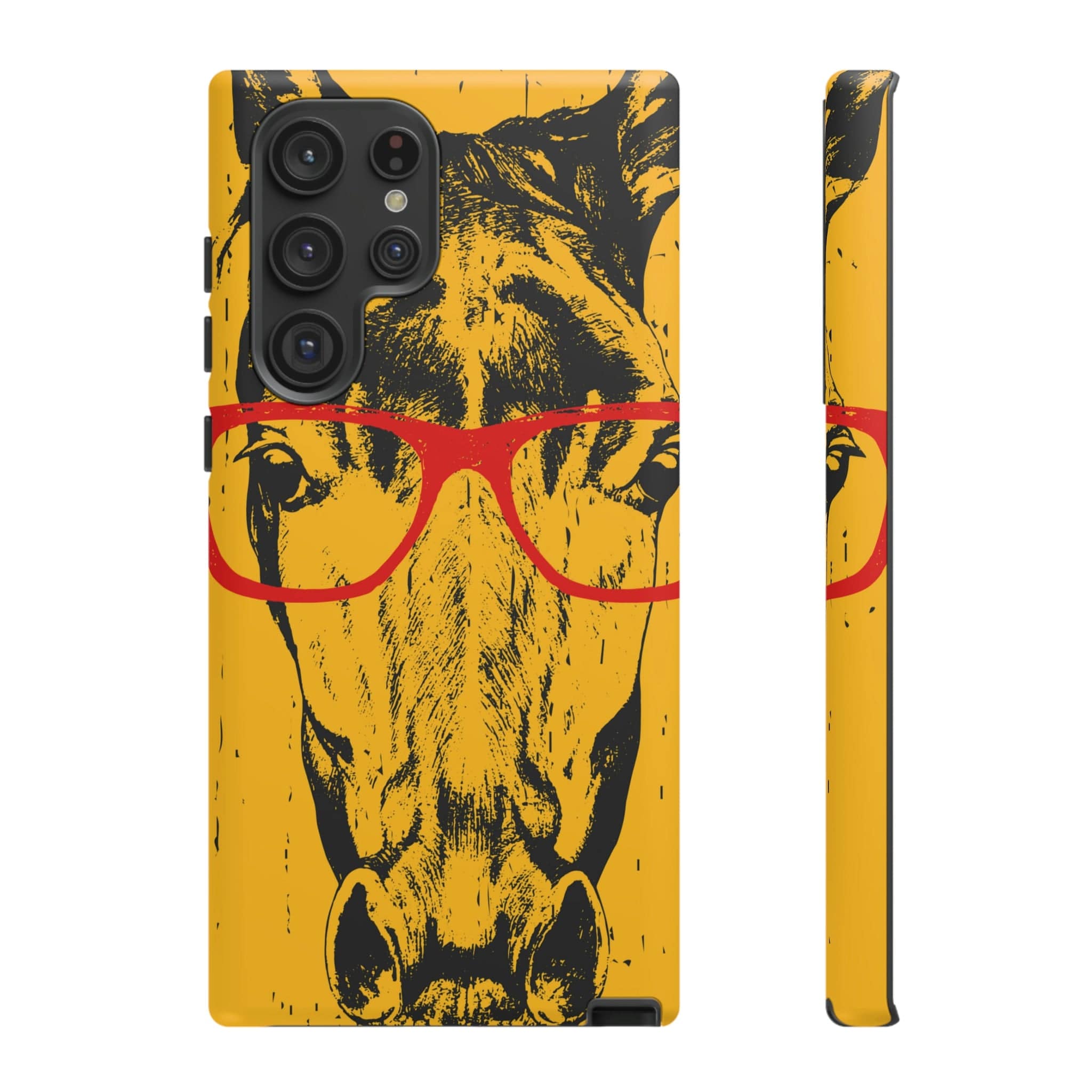 CASEBOB Phone Case Samsung Galaxy S22 Ultra / Matte Yellow Horse Glasses Android Case (Protective)