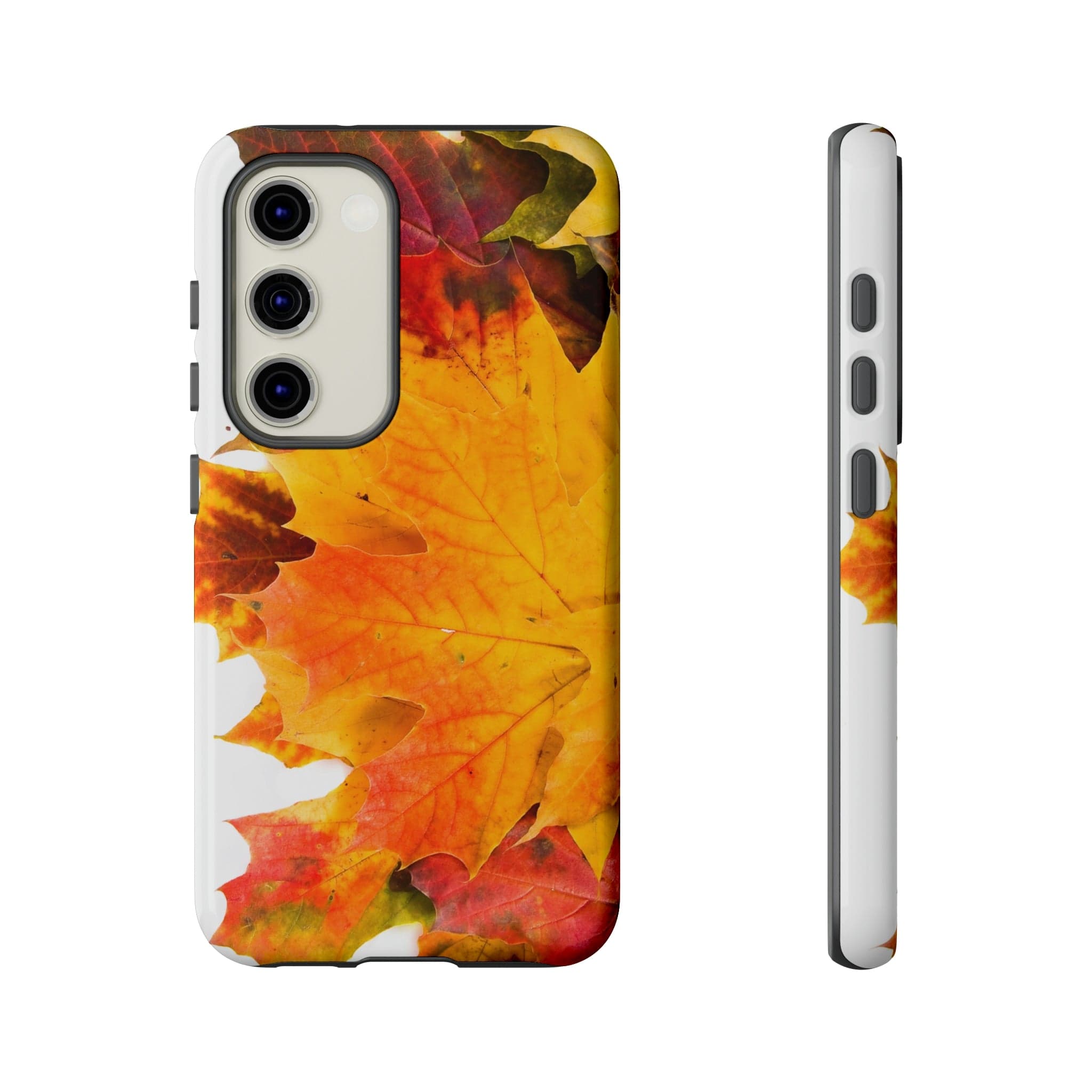 CASEBOB Phone Case Samsung Galaxy S23 / Glossy Autumn Maple Leaf Android Case (Protective)