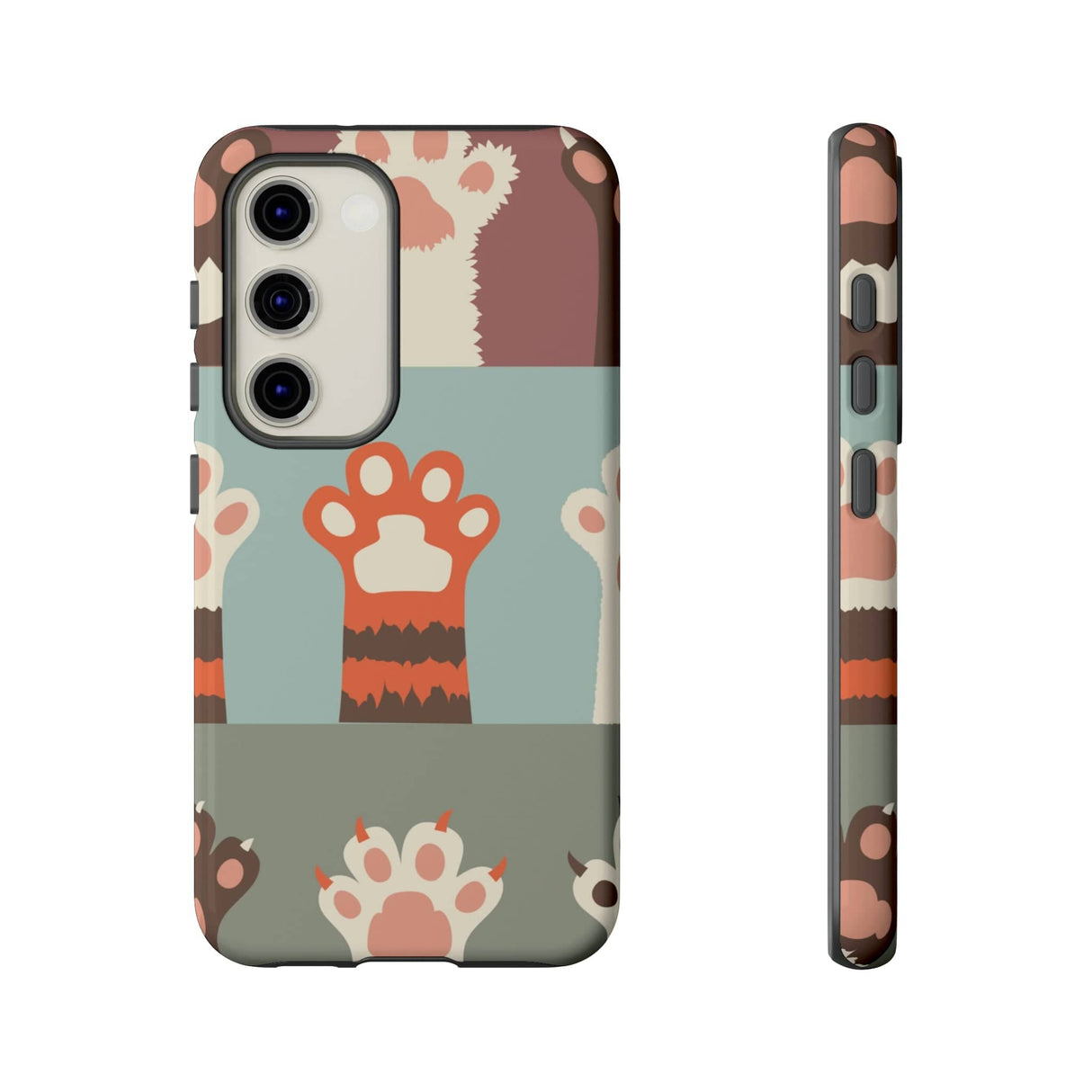 CASEBOB Phone Case Samsung Galaxy S23 / Glossy Vintage Cat Paw Android Case (Protective)