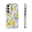 CASEBOB Phone Case Samsung Galaxy S23 / Glossy Yellow Floral Android Case (Protective)