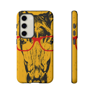 CASEBOB Phone Case Samsung Galaxy S23 / Glossy Yellow Horse Glasses Android Case (Protective)