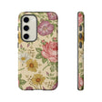 CASEBOB Phone Case Samsung Galaxy S23 / Glossy Yellow Vintage Flower Samsung Case (Protective)