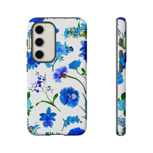 CASEBOB Phone Case Samsung Galaxy S23 / Matte Vintage Flowers Blue Android Case (Protective)