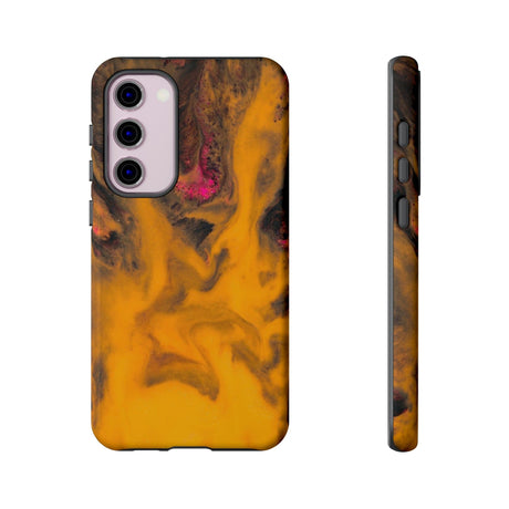 CASEBOB Phone Case Samsung Galaxy S23 Plus / Glossy Yellow Flame Ink Art Android Case (Protective)