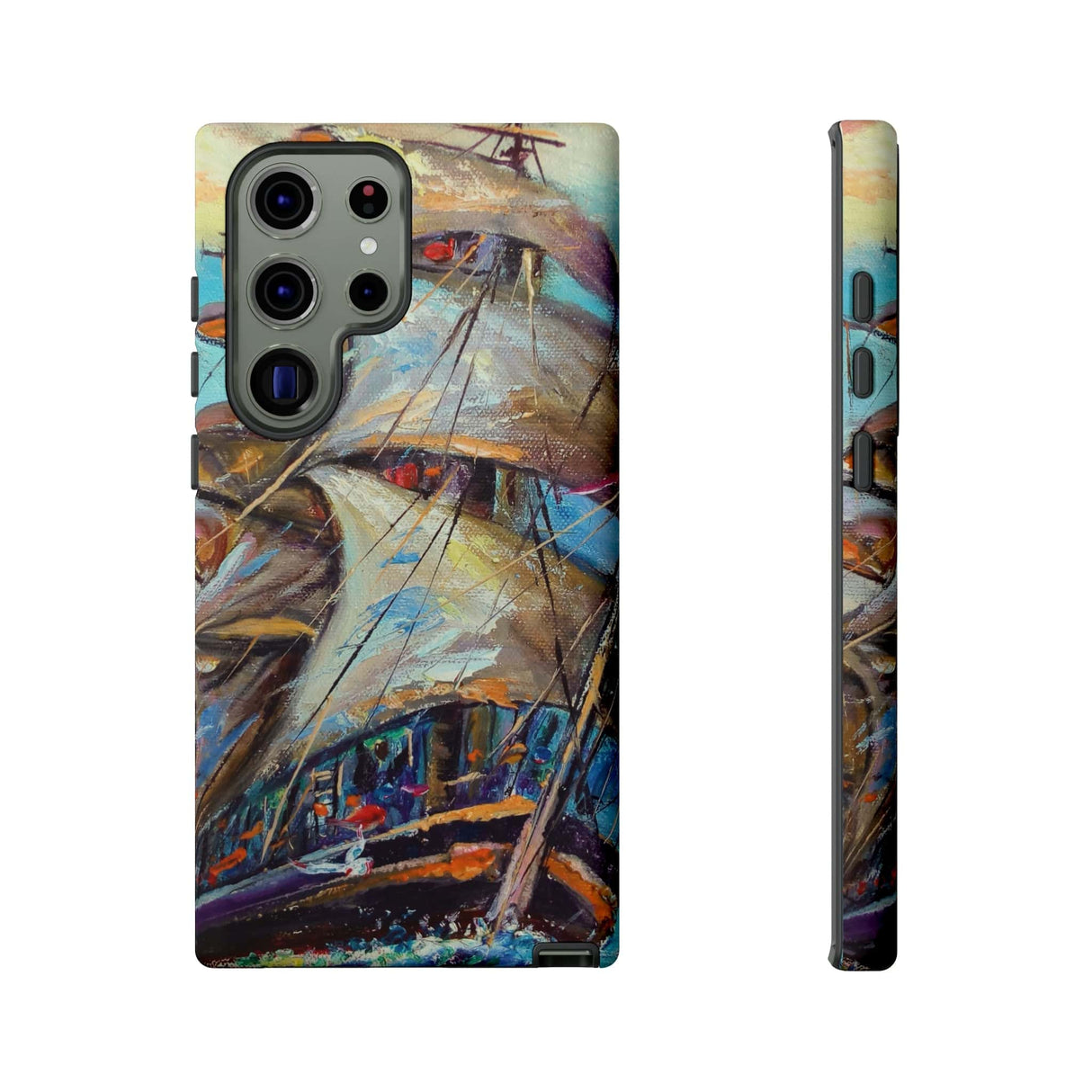 CASEBOB Phone Case Samsung Galaxy S23 Ultra / Matte Sailboat Painting Android Case (Protective)