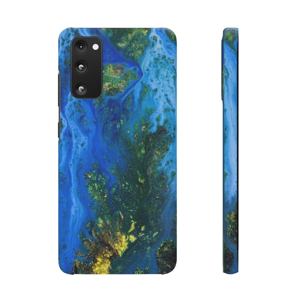 CASEBOB Phone Case Samsung S20 FE / Glossy Blue Globe Ink Art Android Case (Slim)