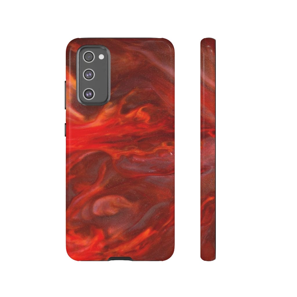 CASEBOB Phone Case Samsung S20 FE / Glossy Warm Flames Ink Art Android Case (Protective)