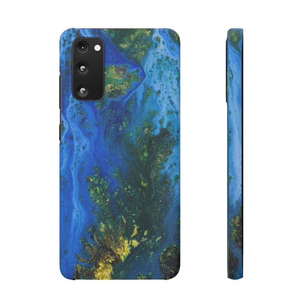 CASEBOB Phone Case Samsung S20 FE / Matte Blue Globe Ink Art Android Case (Slim)