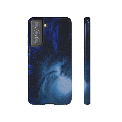 CASEBOB Phone Case Samsung S21 FE / Glossy Winter Blue Ink Art Android Case (Protective)