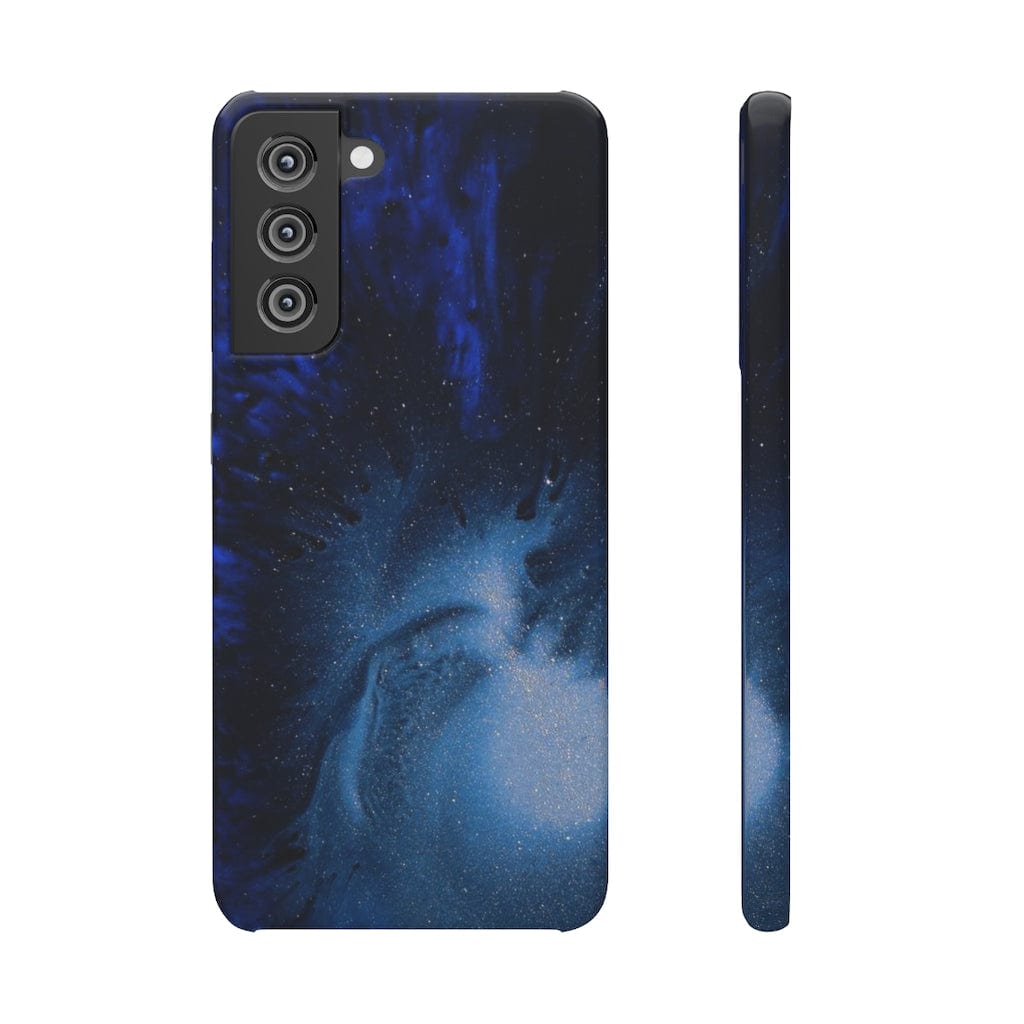 CASEBOB Phone Case Samsung S21 FE / Glossy Winter Blue Ink Art  Android Case (Slim)