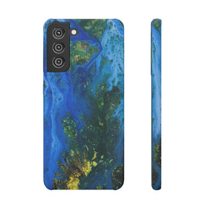 CASEBOB Phone Case Samsung S21 FE / Matte Blue Globe Ink Art Android Case (Slim)