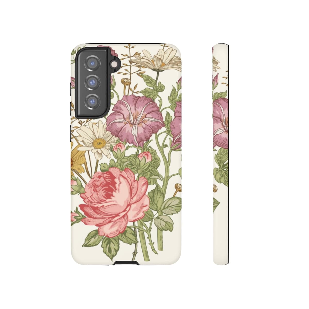 CASEBOB Phone Case Samsung S21 FE / Matte Bouquet Rose Vintage Flower Samsung Case (Protective)