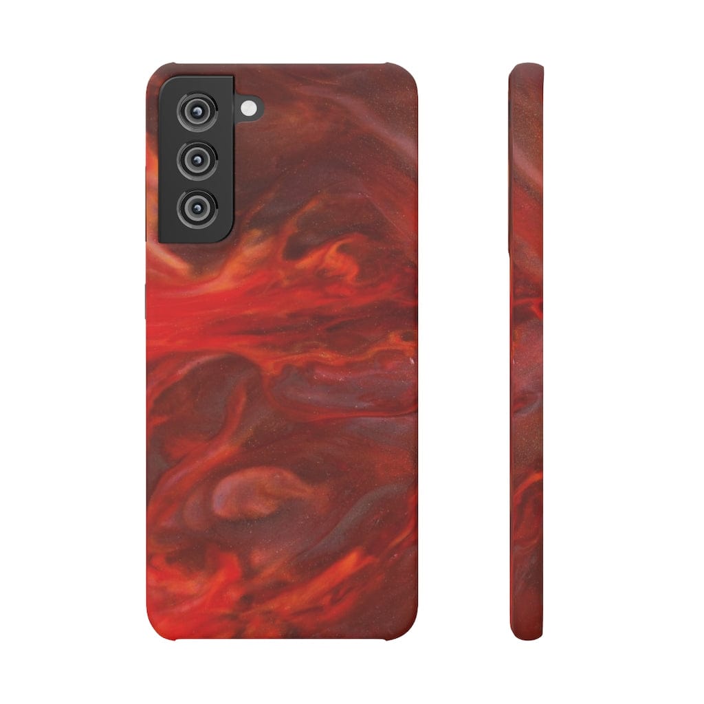 CASEBOB Phone Case Samsung S21 FE / Matte Warm Flames Ink Art Android Case (Slim)