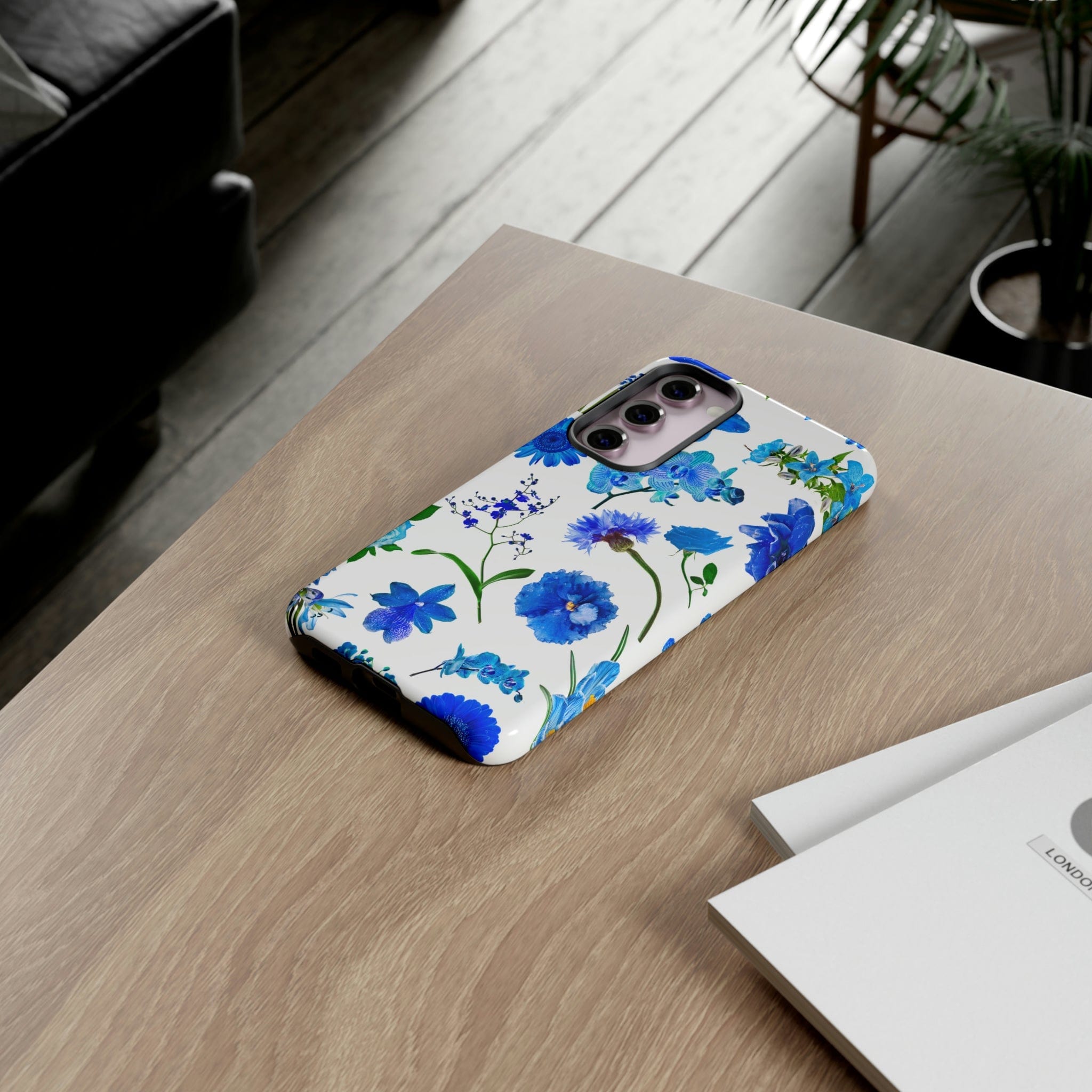 CASEBOB Phone Case Vintage Flowers Blue Android Case (Protective)