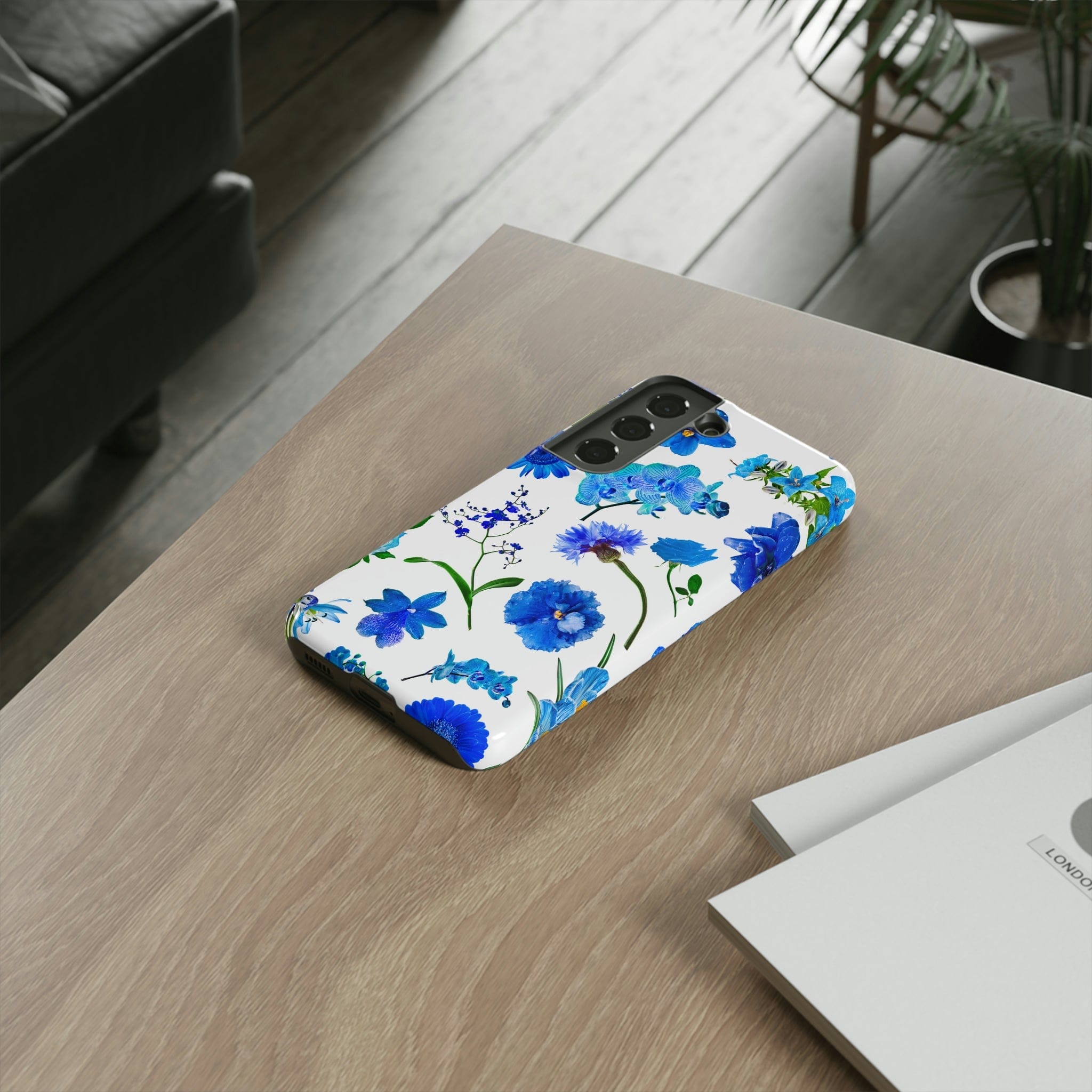 CASEBOB Phone Case Vintage Flowers Blue Android Case (Protective)