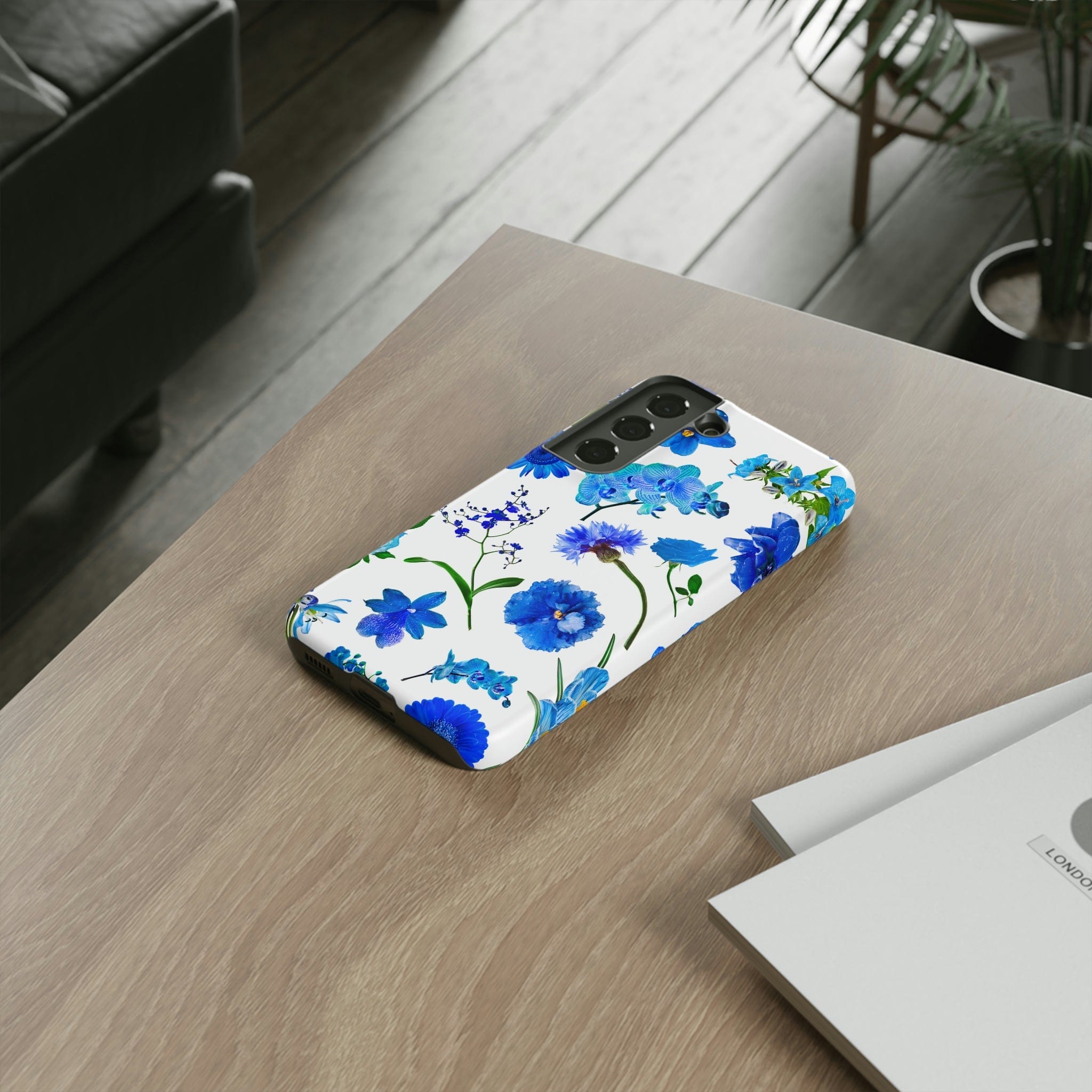 CASEBOB Phone Case Vintage Flowers Blue Android Case (Protective)