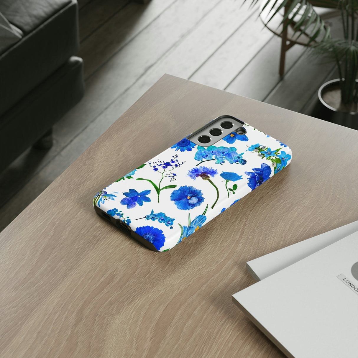 CASEBOB Phone Case Vintage Flowers Blue Android Case (Protective)