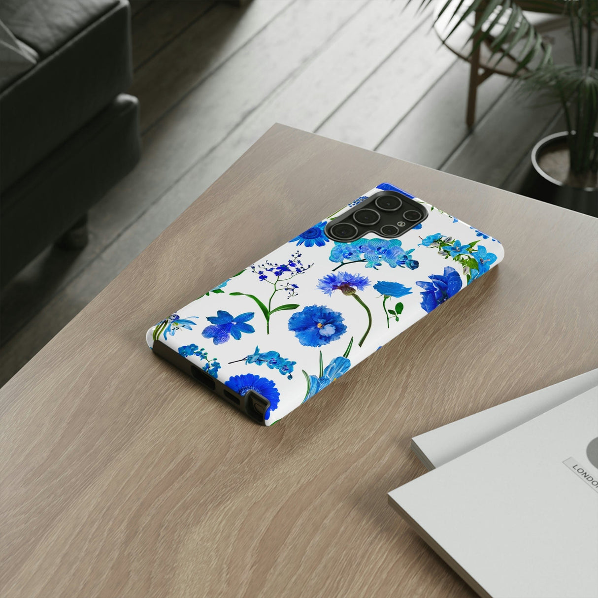 CASEBOB Phone Case Vintage Flowers Blue Android Case (Protective)