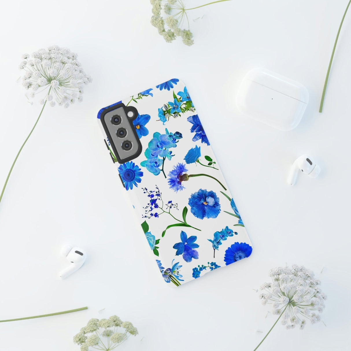 CASEBOB Phone Case Vintage Flowers Blue Android Case (Protective)