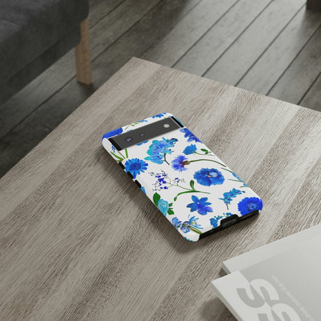 CASEBOB Phone Case Vintage Flowers Blue Android Case (Protective)