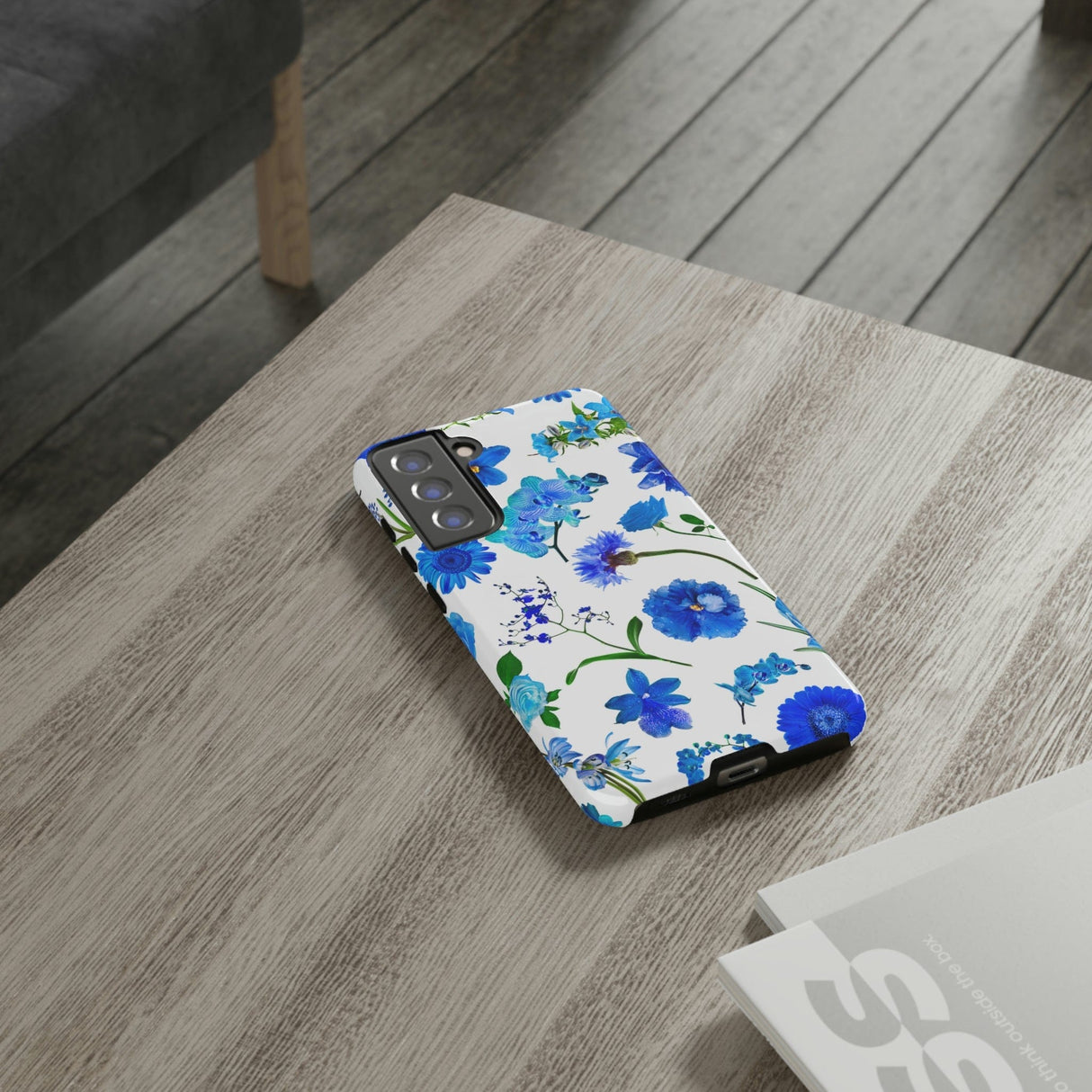 CASEBOB Phone Case Vintage Flowers Blue Android Case (Protective)