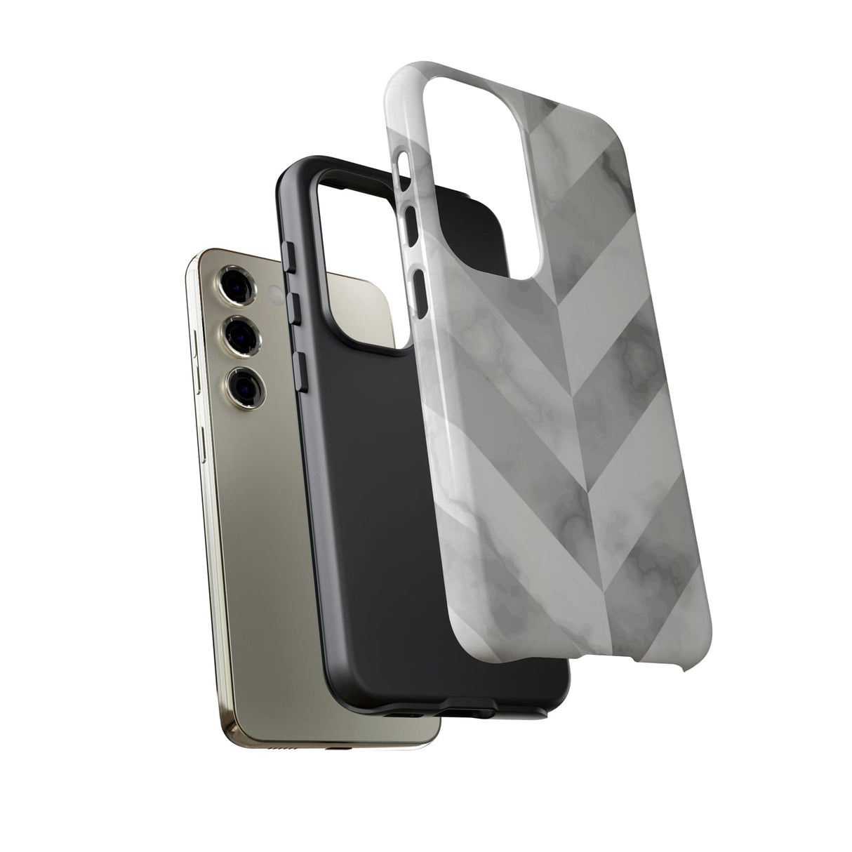 CASEBOB Phone Case White Herringbone Android Case (Protective)