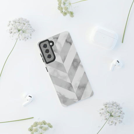 CASEBOB Phone Case White Herringbone Android Case (Protective)