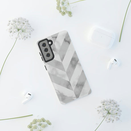 CASEBOB Phone Case White Herringbone Android Case (Protective)