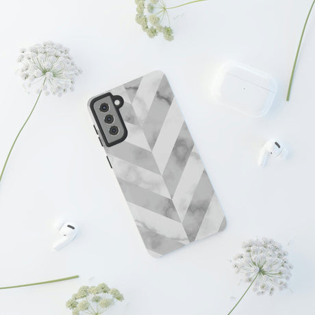 CASEBOB Phone Case White Herringbone Android Case (Protective)