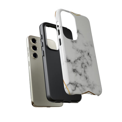 CASEBOB Phone Case White Marble Gold Android Case (Protective)