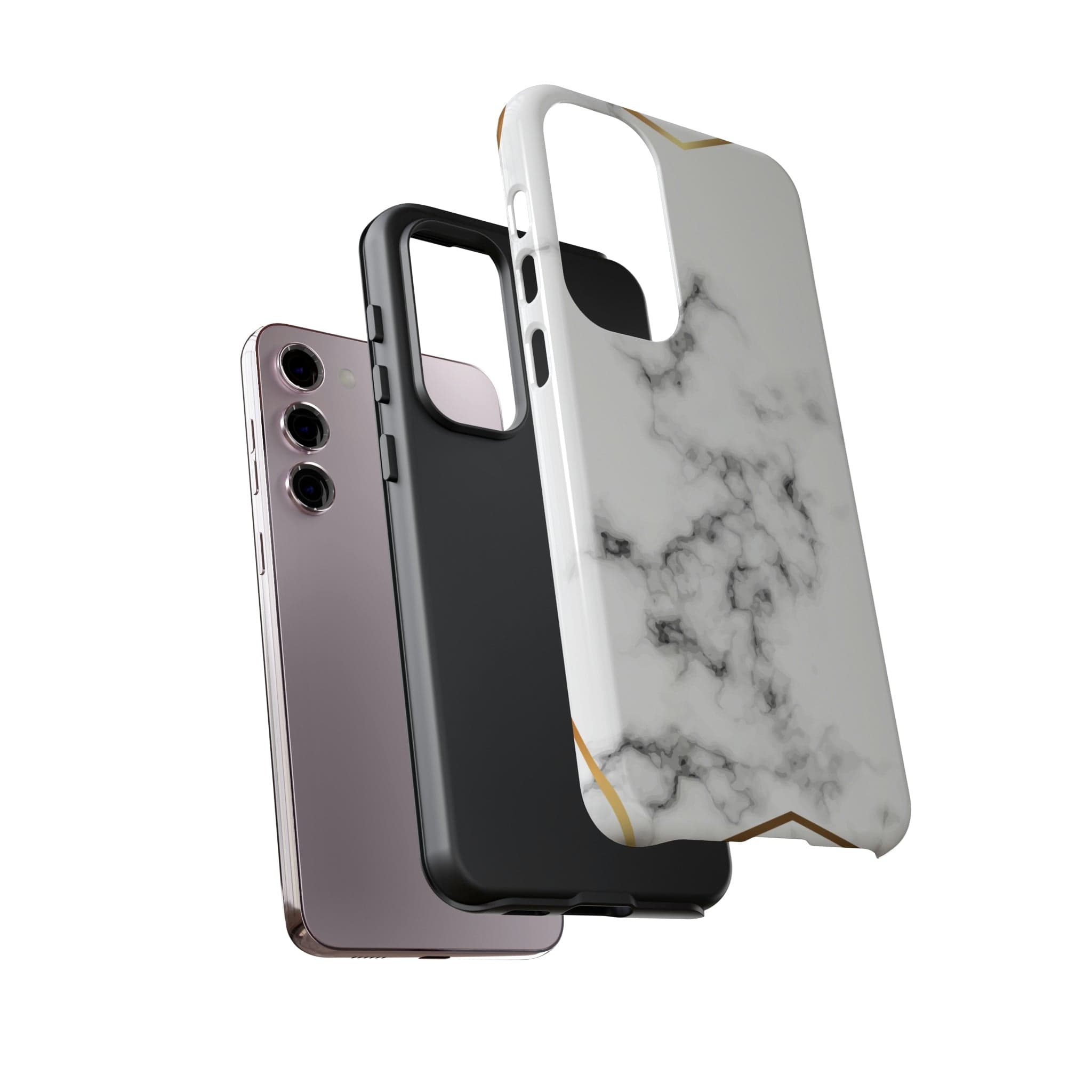 CASEBOB Phone Case White Marble Gold Android Case (Protective)