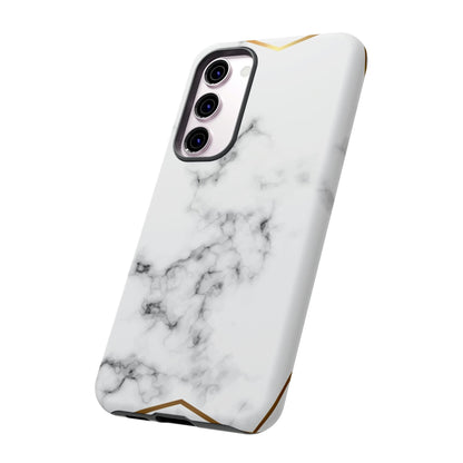 CASEBOB Phone Case White Marble Gold Android Case (Protective)