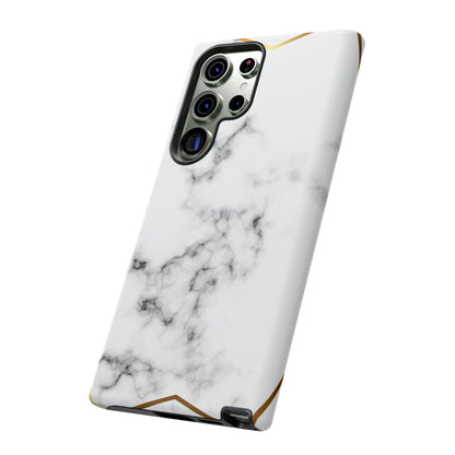 CASEBOB Phone Case White Marble Gold Android Case (Protective)