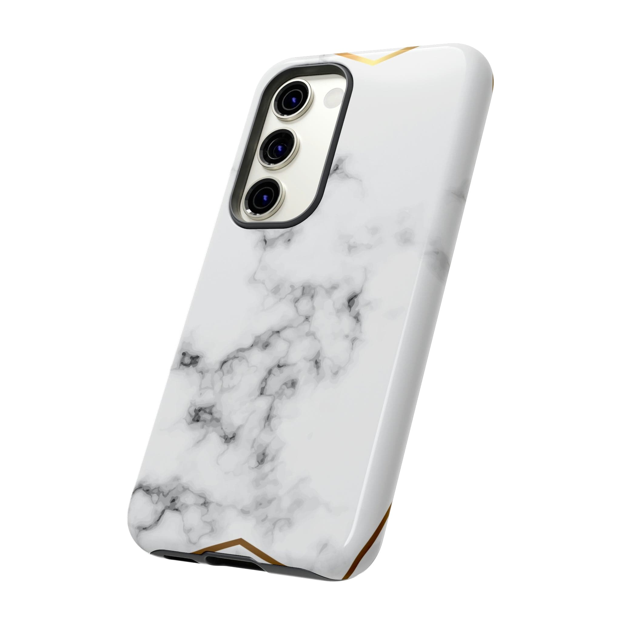 CASEBOB Phone Case White Marble Gold Android Case (Protective)