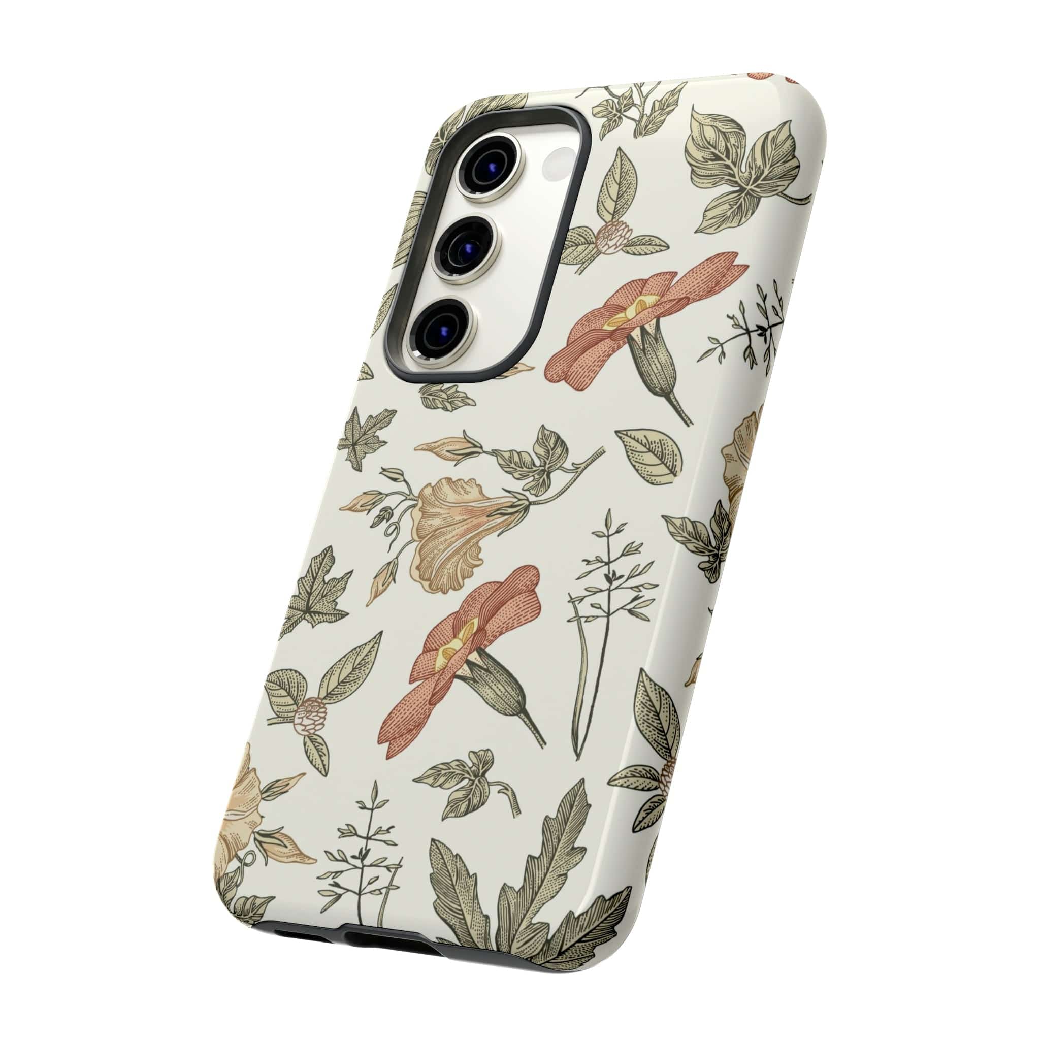 CASEBOB Phone Case White Vintage Flower Samsung Case (Protective)