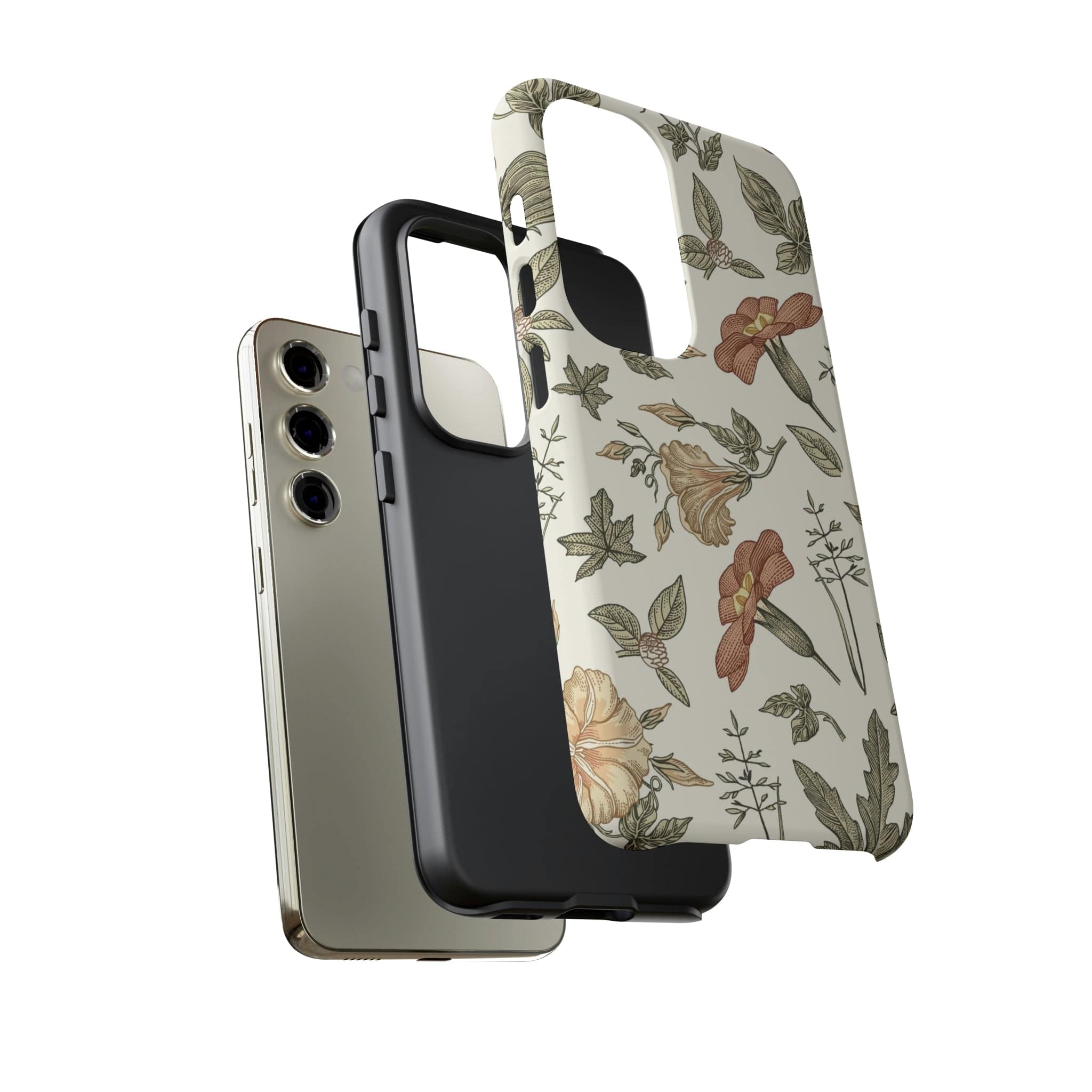 CASEBOB Phone Case White Vintage Flower Samsung Case (Protective)