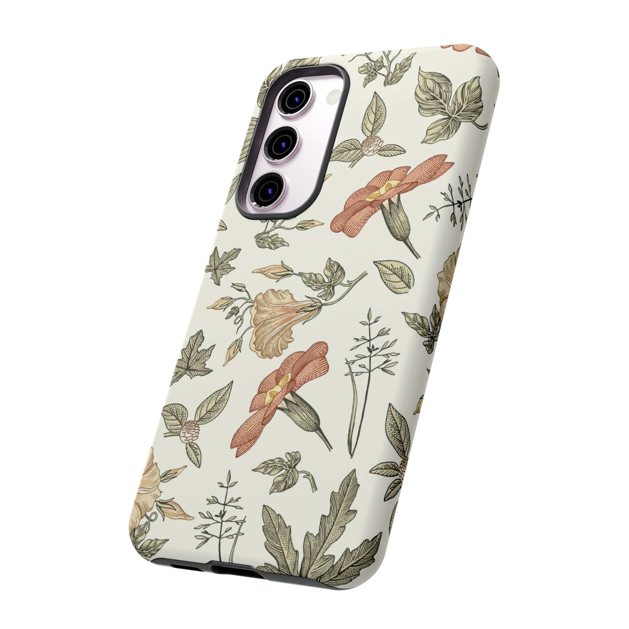 CASEBOB Phone Case White Vintage Flower Samsung Case (Protective)