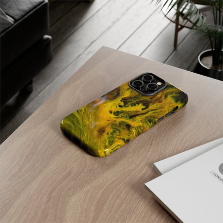 CASEBOB Phone Case Yellow Liquid Ink Art iPhone Case (Protective)