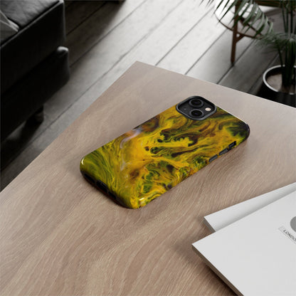 CASEBOB Phone Case Yellow Liquid Ink Art iPhone Case (Protective)