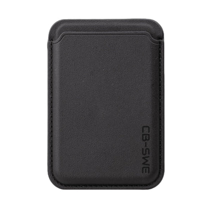 Black wallet with brand logo on a white background