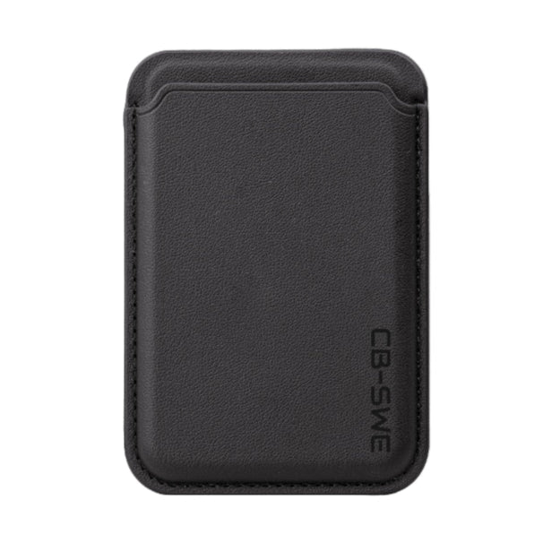 Black wallet with brand logo on a white background