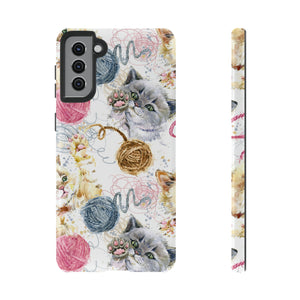 Cute Kitten Pattern Android Case (Protective) Samsung Galaxy S21 Plus Glossy Phone Case